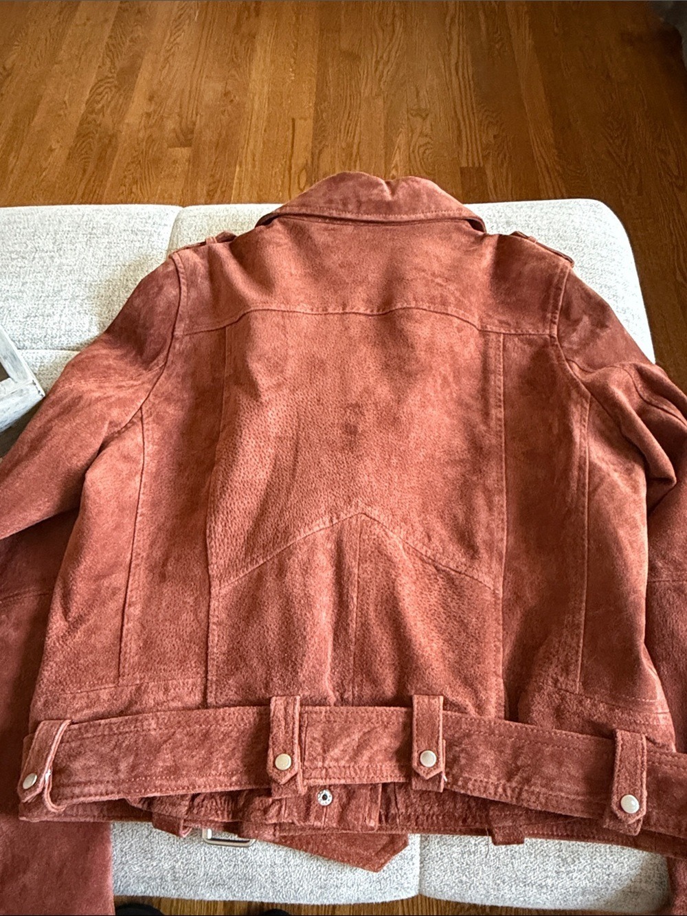 BLANKNYC Suede Moto Jacket Rust Brown Large - Picture 12 of 16